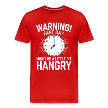 Jeûne intermittent Jeûne intermittent - T-shirt bio Premium Homme - rouge - Devant - Damien (186cm)