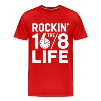 Jeûne intermittent Jeûne intermittent - T-shirt bio Premium Homme - rouge - Devant - Damien (186cm)