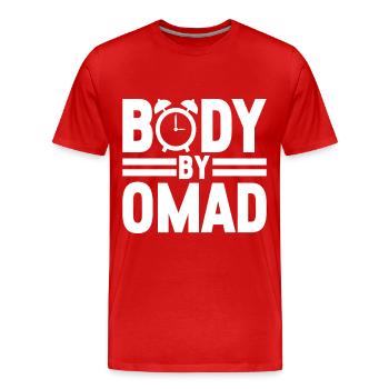 Jeûne intermittent Jeûne intermittent - T-shirt bio Premium Homme - rouge - Devant - Damien (186cm)