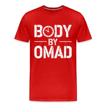 Jeûne intermittent Jeûne intermittent - T-shirt bio Premium Homme - rouge - Devant - Damien (186cm)