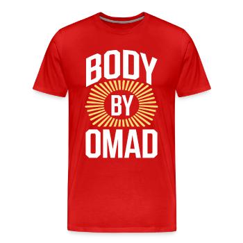 Jeûne intermittent Jeûne intermittent - T-shirt bio Premium Homme - rouge - Devant - Damien (186cm)
