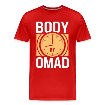 Jeûne intermittent Jeûne intermittent - T-shirt bio Premium Homme - rouge - Devant - Damien (186cm)