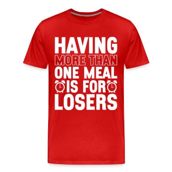 Intermittent fasting Intermittent fasting - Men's Premium Organic T-Shirt - red - Front - Damien (186cm)