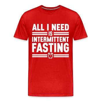 Jeûne intermittent Jeûne intermittent - T-shirt bio Premium Homme - rouge - Devant - Damien (186cm)