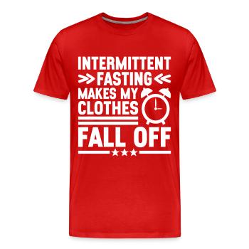 Jeûne intermittent Jeûne intermittent - T-shirt bio Premium Homme - rouge - Devant - Damien (186cm)