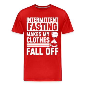 Jeûne intermittent Jeûne intermittent - T-shirt bio Premium Homme - rouge - Devant - Damien (186cm)