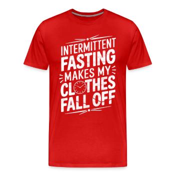 Jeûne intermittent Jeûne intermittent - T-shirt bio Premium Homme - rouge - Devant - Damien (186cm)