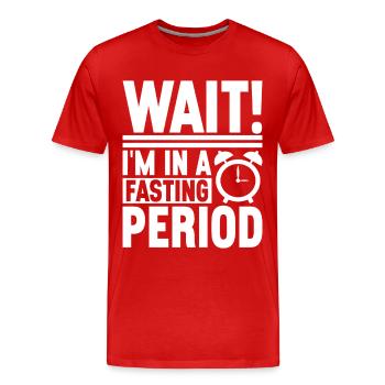 Jeûne intermittent Jeûne intermittent - T-shirt bio Premium Homme - rouge - Devant - Damien (186cm)