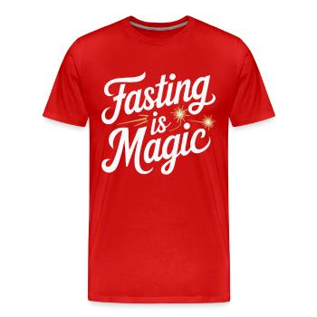 Jeûne intermittent Jeûne intermittent - T-shirt bio Premium Homme - rouge - Devant - Damien (186cm)