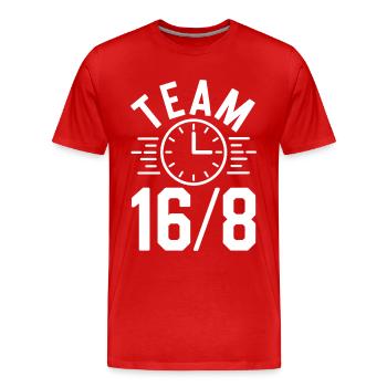 Jeûne intermittent Jeûne intermittent - T-shirt bio Premium Homme - rouge - Devant - Damien (186cm)