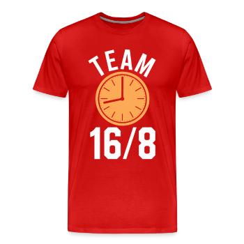 Intermittent fasting Intermittent fasting - Men's Premium Organic T-Shirt - red - Front - Damien (186cm)