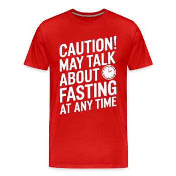 Jeûne intermittent Jeûne intermittent - T-shirt bio Premium Homme - rouge - Devant - Damien (186cm)