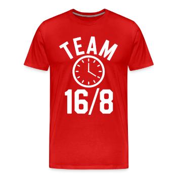 Jeûne intermittent Jeûne intermittent - T-shirt bio Premium Homme - rouge - Devant - Damien (186cm)