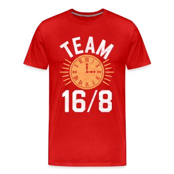 Jeûne intermittent Jeûne intermittent - T-shirt bio Premium Homme - rouge - Devant - Damien (186cm)