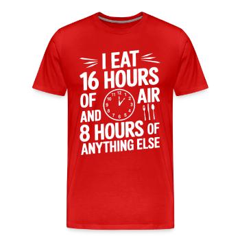 Jeûne intermittent Jeûne intermittent - T-shirt bio Premium Homme - rouge - Devant - Damien (186cm)