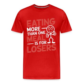 Jeûne intermittent Jeûne intermittent - T-shirt bio Premium Homme - rouge - Devant - Damien (186cm)