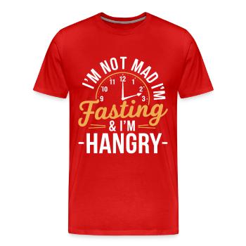 Jeûne intermittent Jeûne intermittent - T-shirt bio Premium Homme - rouge - Devant - Damien (186cm)