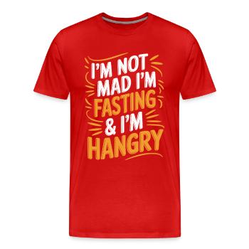 Jeûne intermittent Jeûne intermittent - T-shirt bio Premium Homme - rouge - Devant - Damien (186cm)