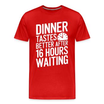 Jeûne intermittent Jeûne intermittent - T-shirt bio Premium Homme - rouge - Devant - Damien (186cm)