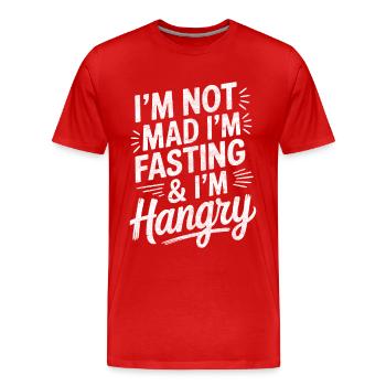 Jeûne intermittent Jeûne intermittent - T-shirt bio Premium Homme - rouge - Devant - Damien (186cm)