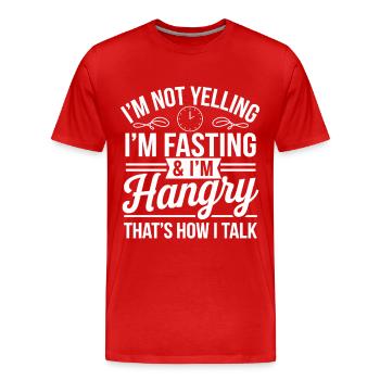 Intermittent fasting Intermittent fasting - Men's Premium Organic T-Shirt - red - Front - Damien (186cm)