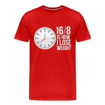Jeûne intermittent Jeûne intermittent - T-shirt bio Premium Homme - rouge - Devant - Damien (186cm)