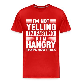 Jeûne intermittent Jeûne intermittent - T-shirt bio Premium Homme - rouge - Devant - Damien (186cm)
