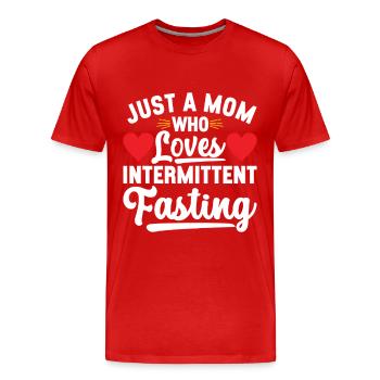 Jeûne intermittent Jeûne intermittent - T-shirt bio Premium Homme - rouge - Devant - Damien (186cm)