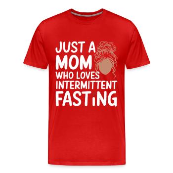 Jeûne intermittent Jeûne intermittent - T-shirt bio Premium Homme - rouge - Devant - Damien (186cm)