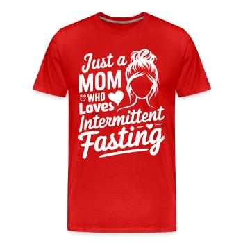 Jeûne intermittent Jeûne intermittent - T-shirt bio Premium Homme - rouge - Devant - Damien (186cm)