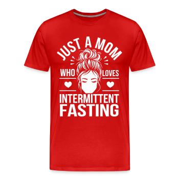 Jeûne intermittent Jeûne intermittent - T-shirt bio Premium Homme - rouge - Devant - Damien (186cm)