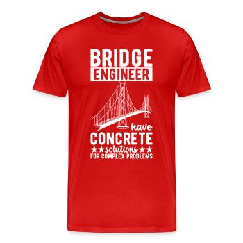 Ingénieur des ponts Construction de ponts - T-shirt bio Premium Homme - rouge - Devant - Damien (186cm)