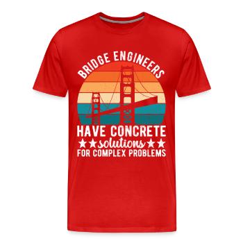 Ingénieur des ponts Construction de ponts - T-shirt bio Premium Homme - rouge - Devant - Damien (186cm)