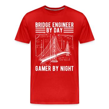 Ingénieur des ponts Construction de ponts - T-shirt bio Premium Homme - rouge - Devant - Damien (186cm)