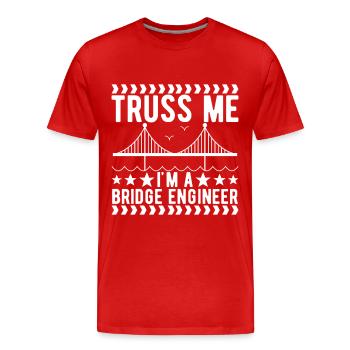 Ingénieur des ponts Construction de ponts - T-shirt bio Premium Homme - rouge - Devant - Damien (186cm)