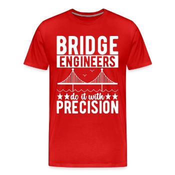 Ingénieur des ponts Construction de ponts - T-shirt bio Premium Homme - rouge - Devant - Damien (186cm)