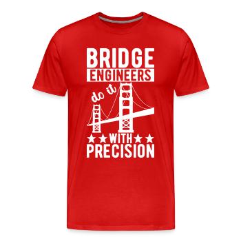 Ingénieur des ponts Construction de ponts - T-shirt bio Premium Homme - rouge - Devant - Damien (186cm)