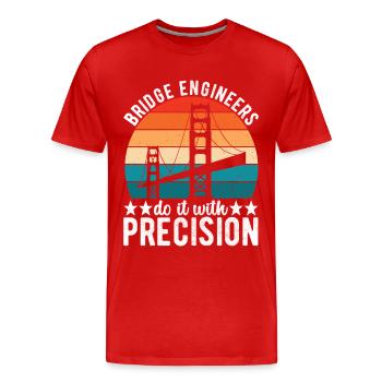 Ingénieur des ponts Construction de ponts - T-shirt bio Premium Homme - rouge - Devant - Damien (186cm)