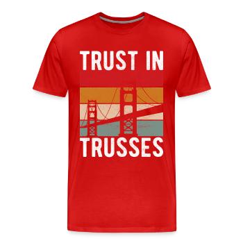 Ingénieur des ponts Construction de ponts - T-shirt bio Premium Homme - rouge - Devant - Damien (186cm)
