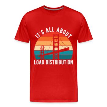 Ingénieur des ponts Construction de ponts - T-shirt bio Premium Homme - rouge - Devant - Damien (186cm)