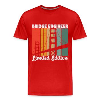Ingénieur des ponts Construction de ponts - T-shirt bio Premium Homme - rouge - Devant - Damien (186cm)