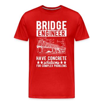 Ingénieur des ponts Construction de ponts - T-shirt bio Premium Homme - rouge - Devant - Damien (186cm)