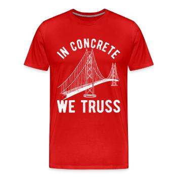 Ingénieur des ponts Construction de ponts - T-shirt bio Premium Homme - rouge - Devant - Damien (186cm)