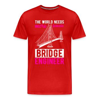 Ingénieur des ponts Construction de ponts - T-shirt bio Premium Homme - rouge - Devant - Damien (186cm)
