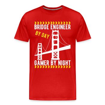 Ingénieur des ponts Construction de ponts - T-shirt bio Premium Homme - rouge - Devant - Damien (186cm)