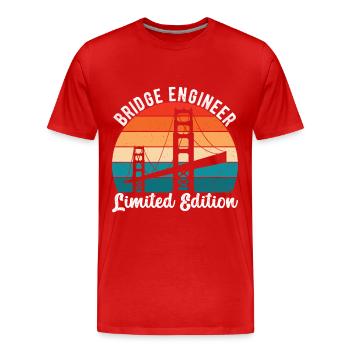 Ingénieur des ponts Construction de ponts - T-shirt bio Premium Homme - rouge - Devant - Damien (186cm)