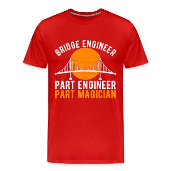 Ingénieur des ponts Construction de ponts - T-shirt bio Premium Homme - rouge - Devant - Damien (186cm)