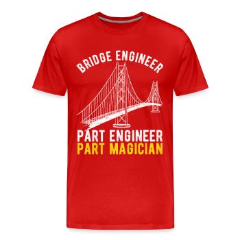 Ingénieur des ponts Construction de ponts - T-shirt bio Premium Homme - rouge - Devant - Damien (186cm)