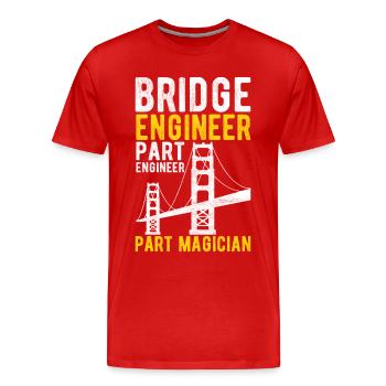 Ingénieur des ponts Construction de ponts - T-shirt bio Premium Homme - rouge - Devant - Damien (186cm)