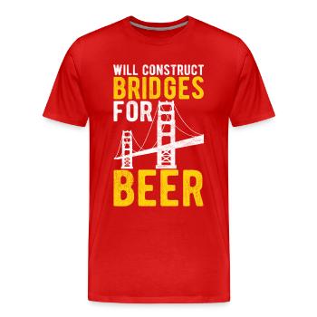 Ingénieur des ponts Construction de ponts - T-shirt bio Premium Homme - rouge - Devant - Damien (186cm)